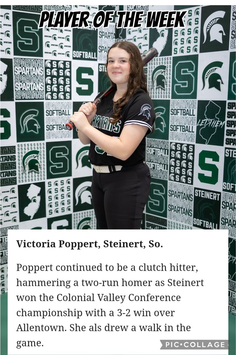 SteinertHSSB's tweet photo. 5 !!!! Victoria becomes the 5th Spartan to win Player of the Week honors. #Don'tTread https://t.co/jH5e8p5pGF