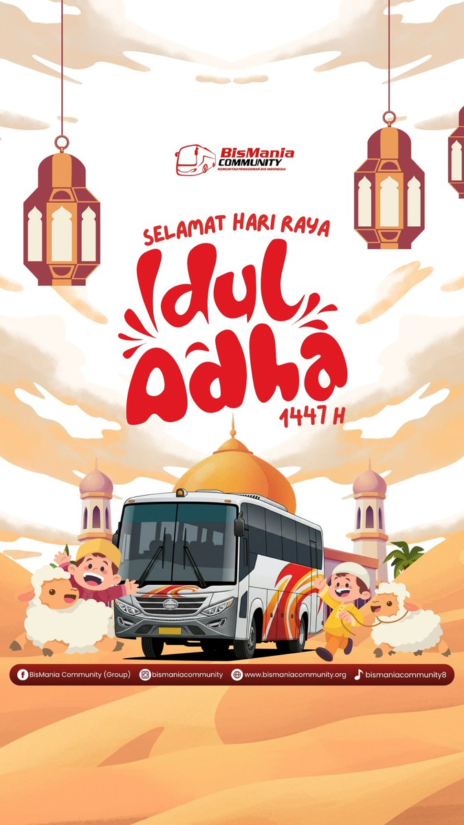 BisManiaComm08's tweet photo. Selamat Hari Raya Idul Adha 1447H. Semoga setiap tetes darah hewan kurban yang mengalir membawa ampunan dan setiap daging yang dibagikan membawa keberkahan serta kebahagiaan bagi mereka yang membutuhkan.

#IdulAdha1447H
#bismaniacommunity
#ayonaikbis
#bijakdijalan https://t.co/EebU6KU62u