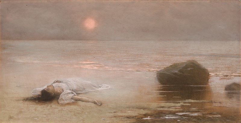 AcademiaAesthe1's tweet photo. Drowned (1893) by Jakub Schikaneder https://t.co/nsEyyLiiJg