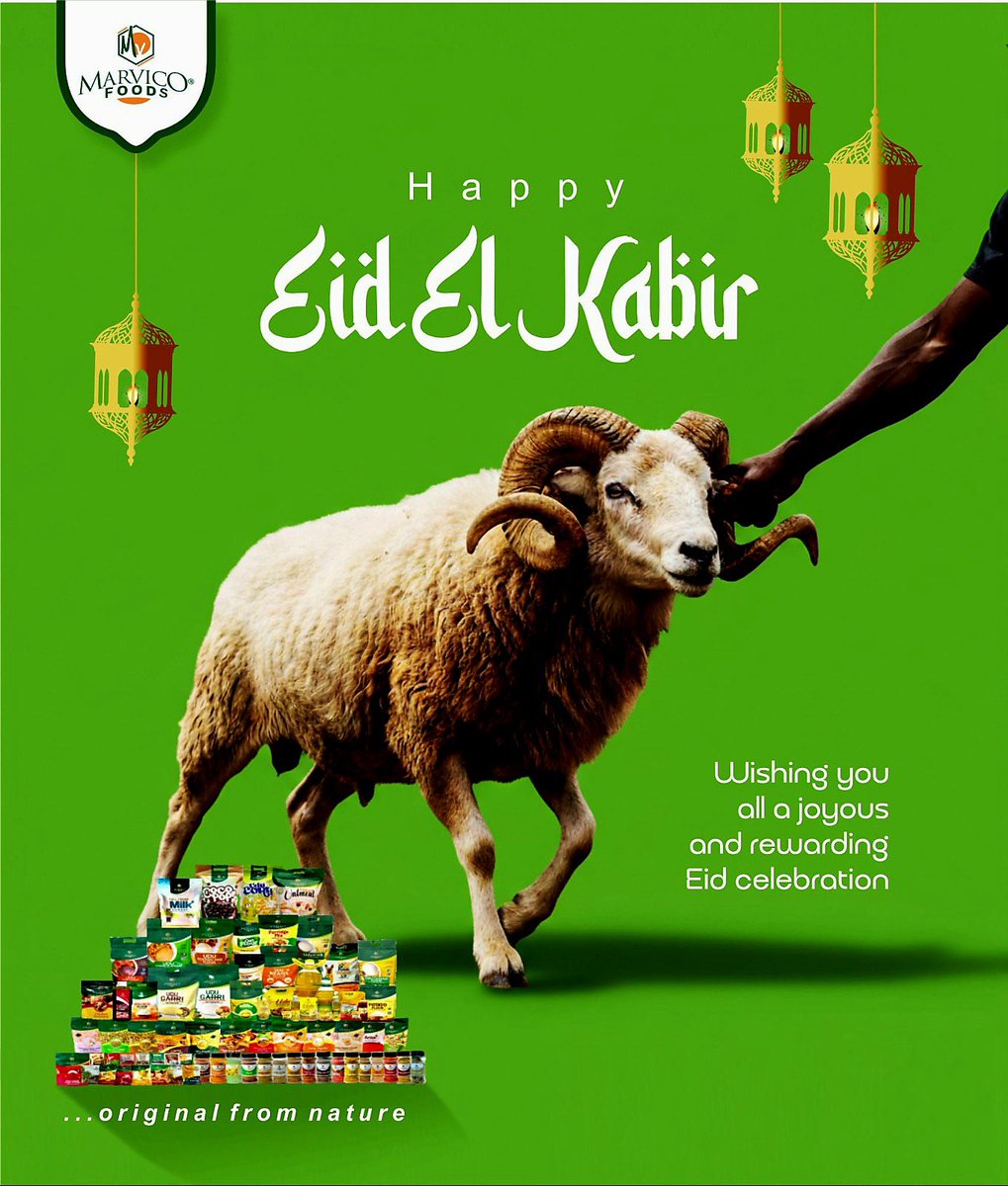 MarvicoFoods's tweet photo. Celebrating faith, sacrifice, and togetherness. 

Happy Eid El Kabir from Marvico Foods.

📞 Call Now: +234 809 701 1119 
📥 DM to Order 
🌐 https://t.co/WACLP0ZJW1 https://t.co/JLFjTUSqzW