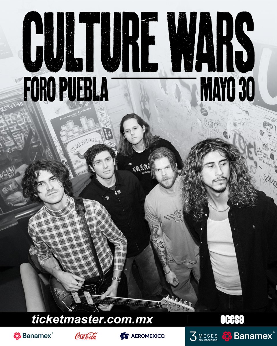 weareblizz's tweet photo. Culture Wars en CDMX este 30 de mayo en Foro Puebla. 

La banda  volverá a México tras conquistar escenarios junto a Keane y Wallows. Su debut en solitario promete una noche imperdible para los fans del rock alternativo.

Boletos en @Ticketmaster_Me 

Presentado por @ocesa_total https://t.co/UhsdEE3xD1