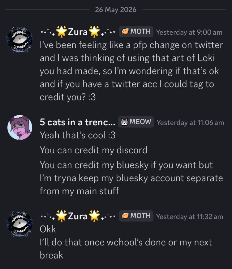 Zurua3clipse's tweet photo. New pfp, wanted a new look on here
The character featured is my fursona, Loki
The artwork was done by one of my close friends a while ago!
She’s very sweet, send her some love
I love her art

(Quoting so my new pfp credit being pinned doesn’t make the other post get lost to time) https://t.co/EuAuObT0Ze