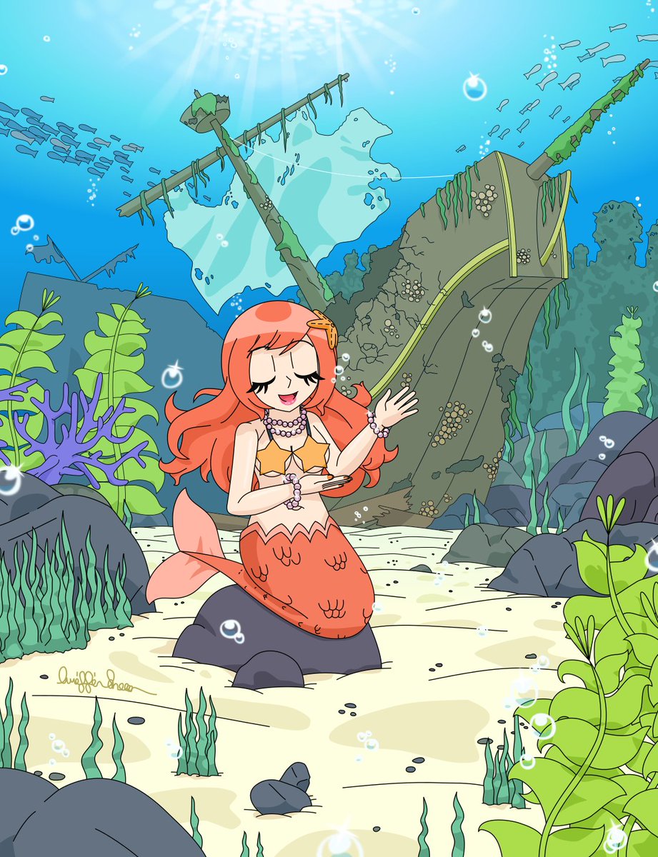 SourceoftheWind's tweet photo. I have some new artwork for you today! Because I can never get enough of drawing my characters underwater, here's Star hanging out by a shipwreck on the sea floor!
I've been wanting to draw this since, like, September, but never found the time to do it until now. Enjoy! https://t.co/Y3vVvIag7r