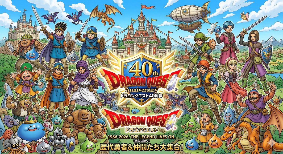 AI作画による、ドラゴンクエスト40周年。 すごいクォリティ高いです