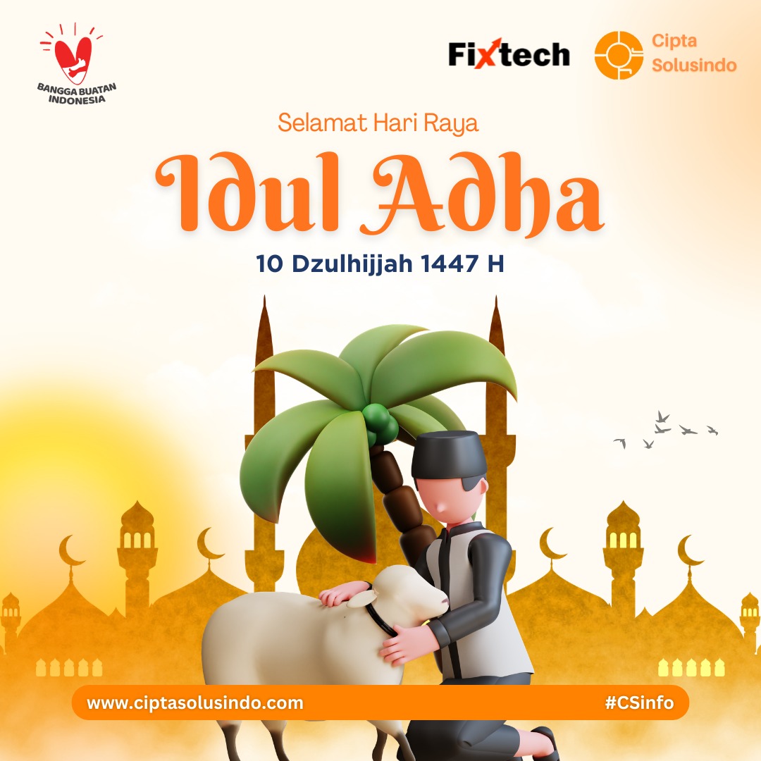 csfixtech's tweet photo. [Hari Raya Idul Adha ✨]

Selamat Hari Raya Idul Adha, 10 Dzulhijjah 1447 H. Semoga keteladanan dan keikhlasan yang dilakukan oleh Nabi Ibrahim menjadi teladan bagi kita semua untuk menjadi yang lebih tabah dan berserah diri kepada Allah SWT.

#CSinfo https://t.co/KHbxhSkzDz