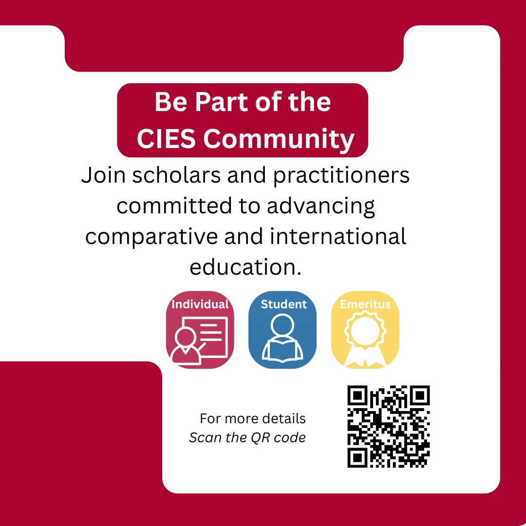 cies_us's tweet photo. 🎓 Be part of the global CIES community.
Membership connects you to research, collaboration, and dialogue in comparative and international education.

🔗 Learn more: https://t.co/RLtZ9FC4P5 https://t.co/I6mCbLTdq9