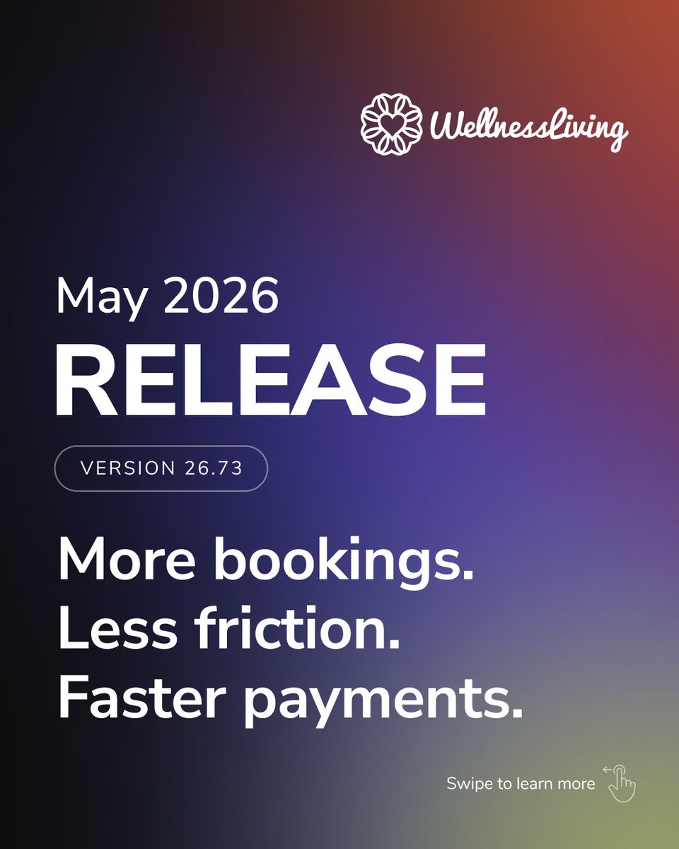 WL_software's tweet photo. Your members want to bring friends. Your best clients want first dibs. Your leads have questions at midnight. Release 26.73 gives you the tools to say yes to all of it.

See what's new: https://t.co/w1jkJsxRIR 🚀

#WellnessBusiness #BookingSystem https://t.co/VKgcvgYjYQ