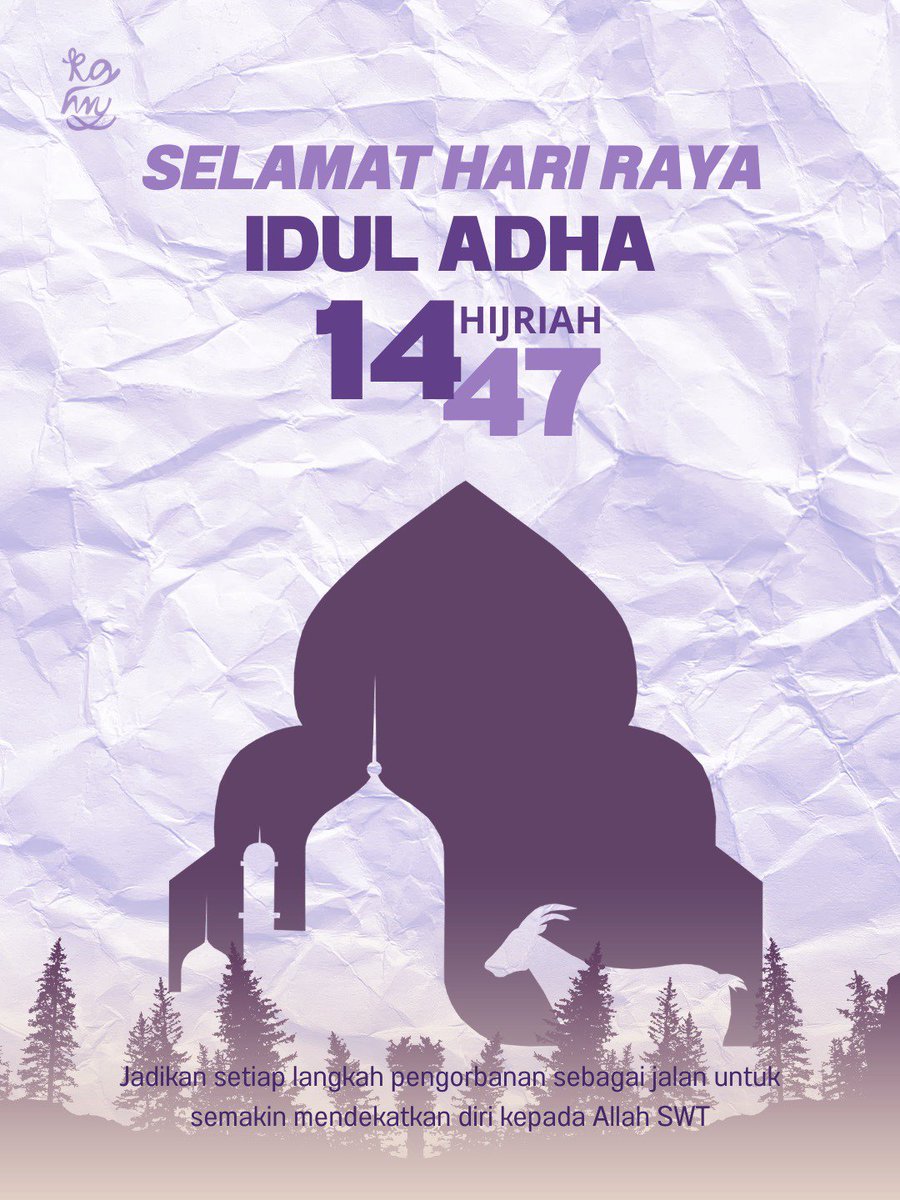 kawanIndomy's tweet photo. Selamat Hari Raya Idul Adha 1447 H 🌙

Semoga keberkahan hari raya kurban menyertai     kita semua https://t.co/LtLgdQQmSs