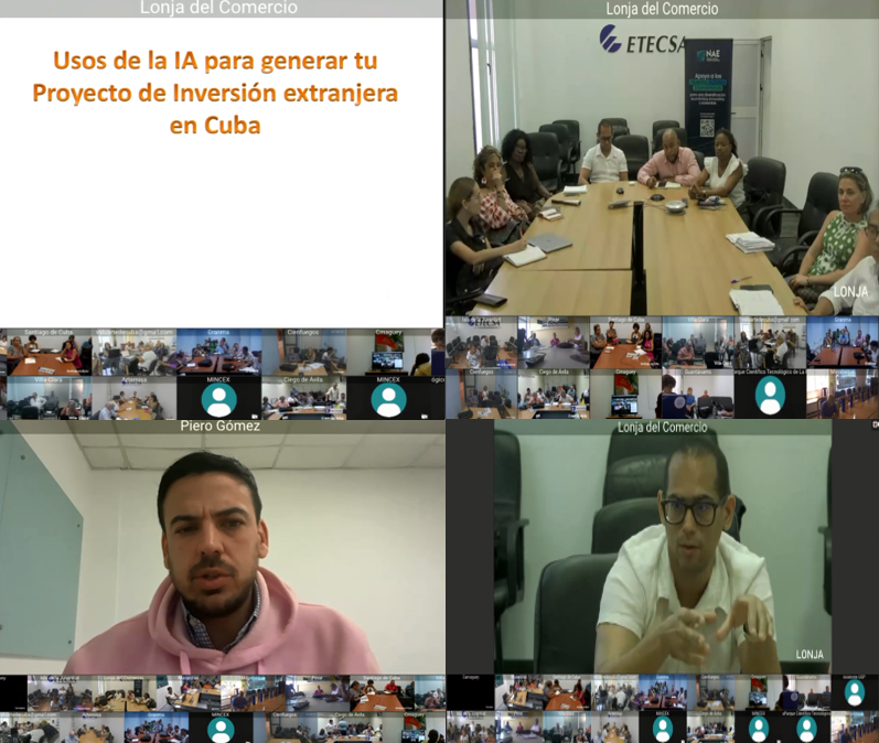 DAT_Mincex's tweet photo. Los proyectos NAE y el de CTI que conduce la @DAT_Mincex  continúan en 2da sesión el curso "IA aplicada a proyectos de negocios, inversión y cooperación" . 
Participan:
✅ Las estructuras territoriales de COMEX.
✅FGNE
✅Equipos de elaboración de proyectos territoriales. https://t.co/6vQnxioW0m
