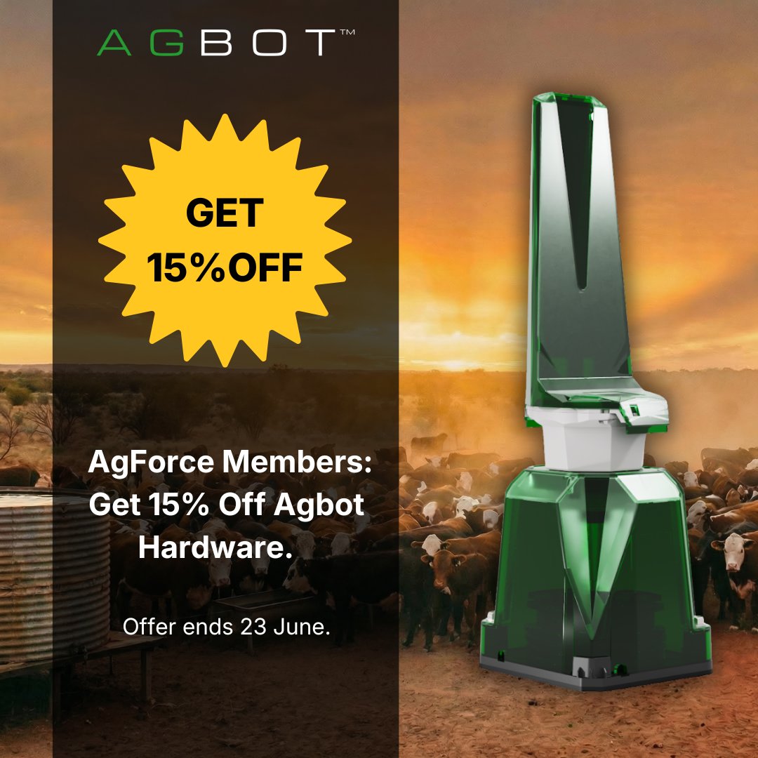 AgForceQLD's tweet photo. ⭐️ Exclusive deal for AgForce members ⭐️

For a limited time, AgForce members can access an exclusive 15% discount on Agbot hardware. This is a strategic opportunity to upgrade your infrastructure at a reduced upfront cost.

Contact Agbot today 👉 https://t.co/uGAEvM8XWw https://t.co/ZNiZJY9n83