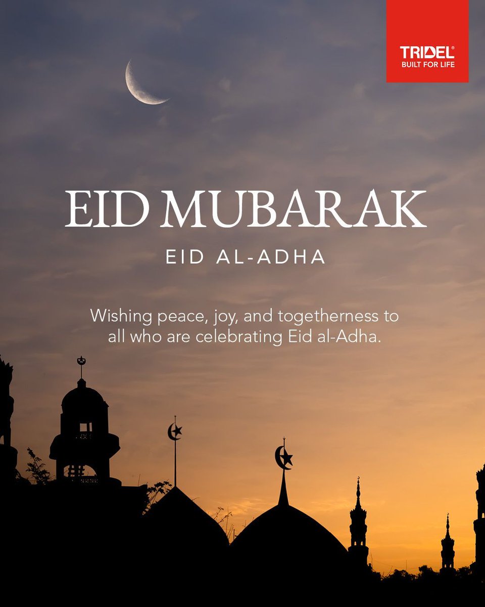 tridel's tweet photo. As communities come together to celebrate Eid al-Adha, we extend our warmest wishes to all observing this special occasion.

May this time be filled with peace, gratitude, generosity, and meaningful moments shared with family, friends, and loved ones.

Eid Mubarak from all of us at Tridel.