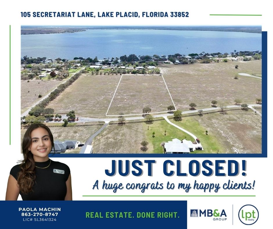 MbnaRealty's tweet photo. 🏡✨ JUST CLOSED in Lake Placid, FL! ✨🏡

Another beautiful property is officially CLOSED thanks to Paola Machin, Realtor for MB&A Group powered by LPT Realty! 💙💚

This gorgeous property located in a sought-after gated community will soon become the site of a custom dream home — and we could not be more excited for our clients as they begin this incredible journey. There’s something special about helping buyers secure the perfect piece of land where future memories will be built from the ground up.

Congratulations to everyone involved, and thank you to our clients for trusting MB&A Group throughout the process. Helping dreams become reality is what Real Estate Done Right is all about!

📲 For all your real estate needs, call Paola Machin at 863-270-8747
📧 paola@mbnarealty.com
🌐 https://t.co/h7cn6KlotN

#realestatedoneright #mbnagroup #lptrealty #teamforlife #justclosed #LakePlacidFL #FloridaRealEstate #DreamHome #LandPurchase #CustomHome #ClosingDay