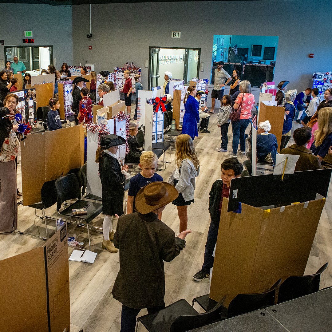 TrinityCCA's tweet photo. 🗽 We’re so proud of our fifth graders for all their hard work on the Founding Fathers Museum! Thank you to everyone who came out to support this interactive and educational event! 🇺🇸 https://t.co/HfqD9uP9RP