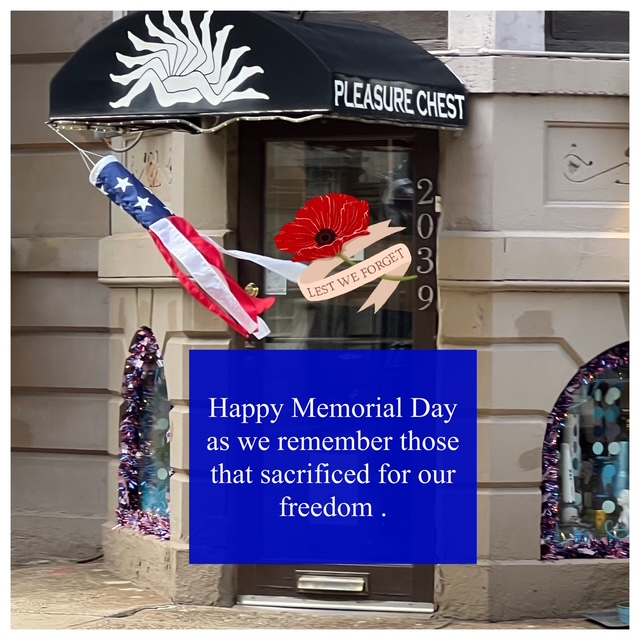 PChestPhilly's tweet photo. Closed today. Happy Memorial Day 🇺🇸 See you tomorrow! #sexytimes #adultstore https://t.co/B0lmqp7yOz