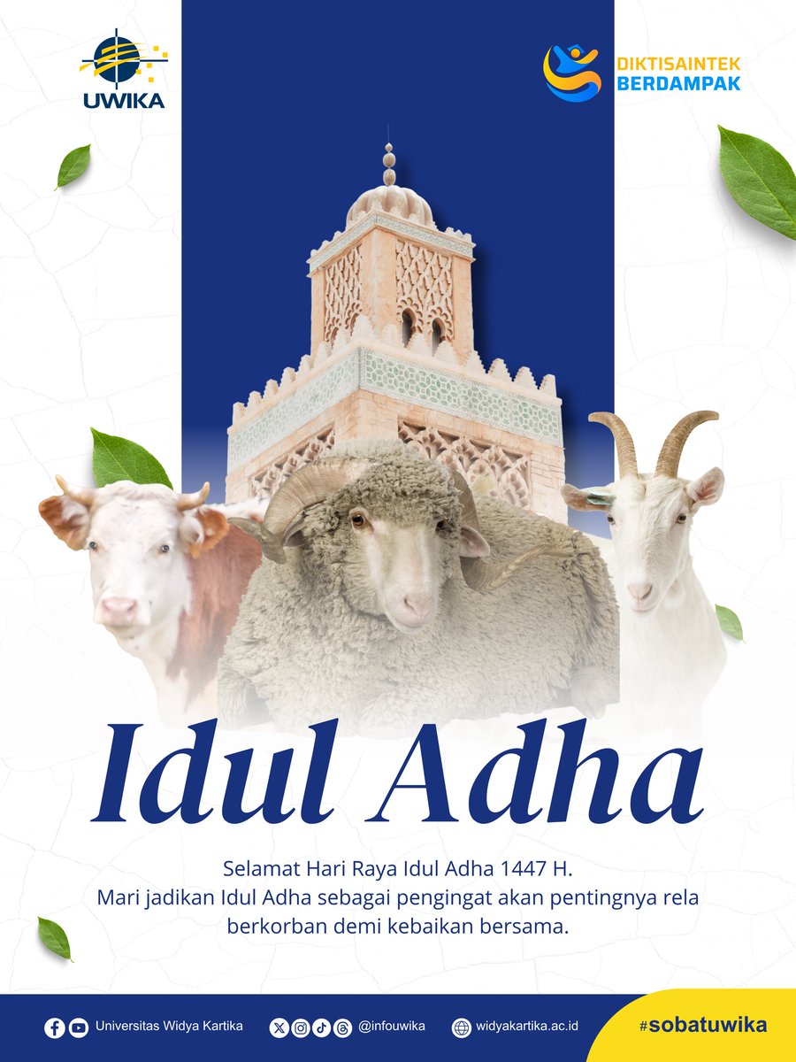 infoUWIKA's tweet photo. Selamat Hari Raya Idul Adha 1447 H

Berkurban mengajarkan kita tentang keikhlasan, kepedulian, dan berbagi kepada sesama. 

Follow, like, comment, &amp; share @infouwika untuk update info-info lainnya.

#uwika #sobatuwika #iedadha #iduladha #universitaswidyakartika https://t.co/wx9BZ8Ej9f