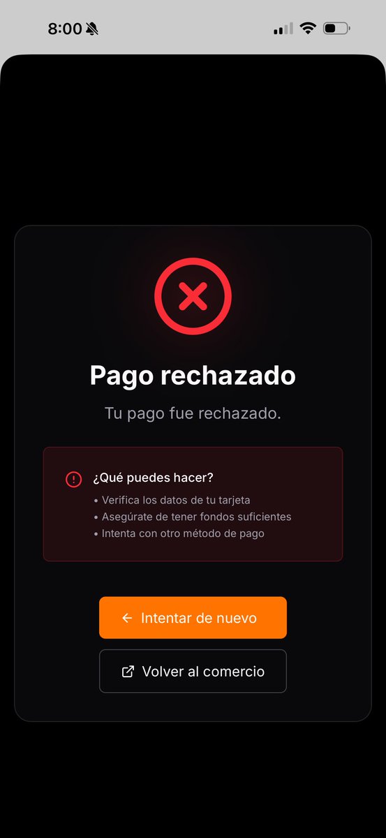 carlitosdsp's tweet photo. Hola @kontigo_app buenas noches estoy intentando recargar con tarjeta internacional y me da este error algo sucede? Es una tarjeta de un banco estadounidense https://t.co/X0FrEerOuw