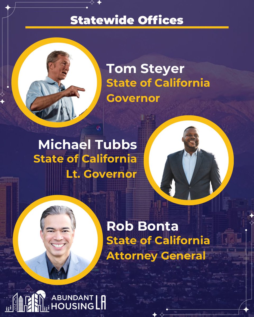 AbundantHousing's tweet photo. June 2nd is just one week away so that means the California Primary Election is almost upon us! We have put together the official 2026 AHLA Voter Guide with all of our endorsed candidates in one place! From the local level to statewide offices, here you can find all of the candidates that have been chosen by the endorsement committee for their commitment to creating more equitable housing across LA. 

Make sure to make your voting plan for next Tuesday whether that be in person or by mail-in ballot! Your vote counts and your voice should be heard. Join us in voting for housing equity in June 2nd! 

#AHLA #CAprimaryelection #voterguide #ahlavoterguide #housingjustice