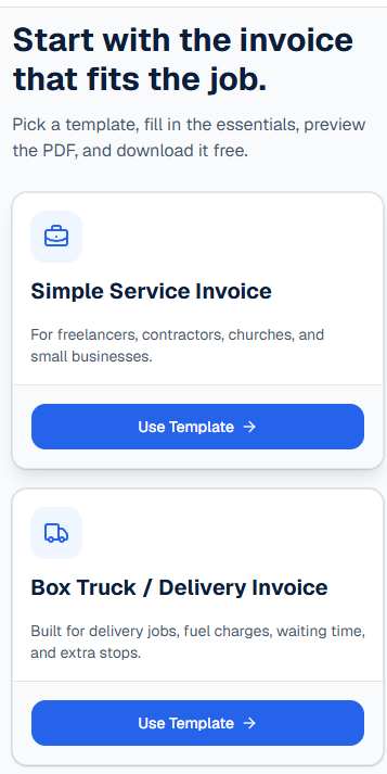 FaithTechGuy's tweet photo. Got tired of making invoices for my brother's Box Trucking business, so I used Codex to build BillSprint: a free invoice maker. Took me a day!

Freelancers, landscapers, handymen: make the invoice, download the PDF, get paid.

No signup. Totally free.

https://t.co/5rTj2b9qDO https://t.co/RJMfj7xLaq