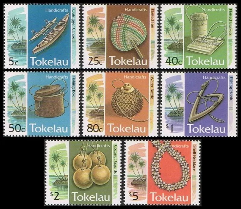 sheep4712's tweet photo. トケラウ諸島🇹🇰1995年発行の普通切手。手工芸品をデザインしています。トケラウは太平洋にあるニュージーランド領の島々です。 https://t.co/28J9sXWMXe