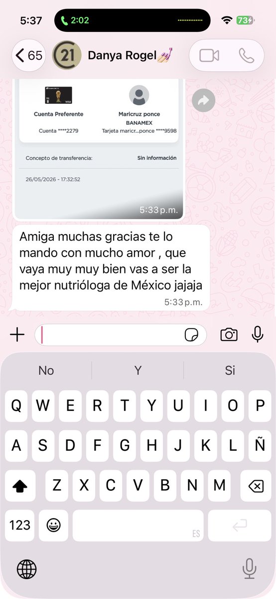 MariPonce16's tweet photo. Mis mejores amigas están siendo mis primeros pacientes en mi trayectoria como nutrióloga y no puedo sentirme más afortunada de tener el apoyo de los que más amo. 
Esto me dijo hoy una de ellas 🥰 https://t.co/JEQ0ehmjb8