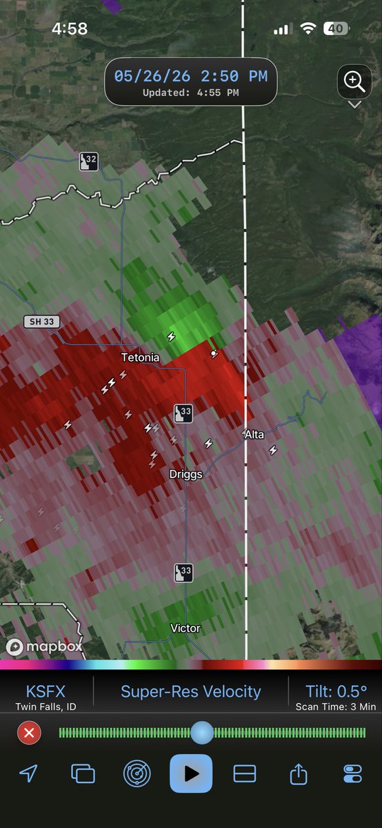AlanSmithWx's tweet photo. A severe t-storm moved thru Teton Valley, Idaho today, producing hail damage to vehicles in Driggs &amp; up to 1.5” diameter hail north of town. The storm also exhibited rotation as it moved through the remote Jedediah Smith Wilderness on the west side of the Teton Range. https://t.co/plwqvAn4U0