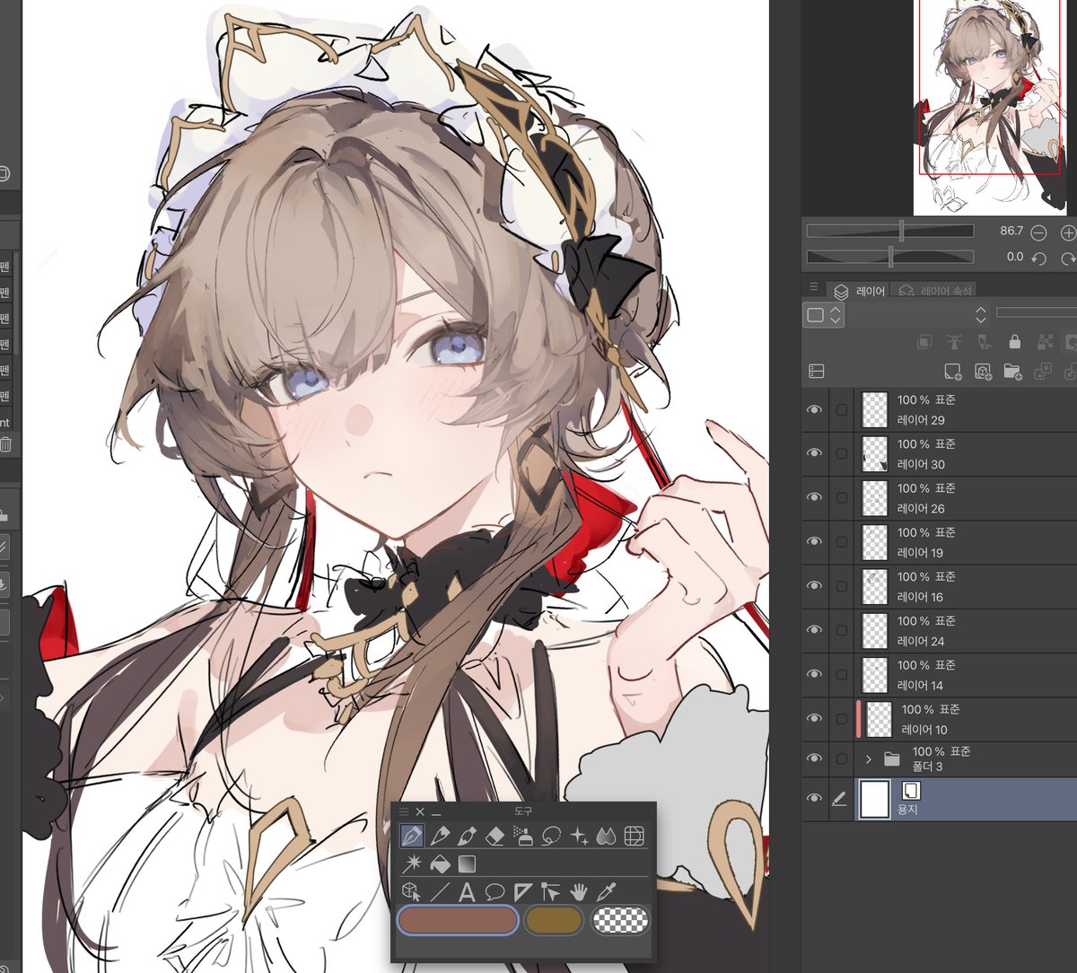 Quaere42's tweet photo. 산드로네 컬러 wip.. https://t.co/YoKqUXsXE9