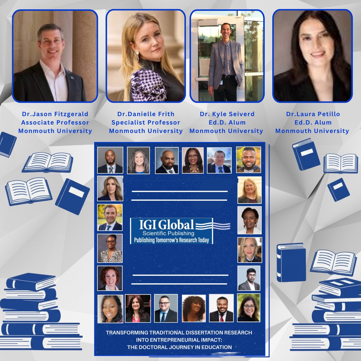 DrMariaP_Testa's tweet photo. Sincere Appreciation to:
🔹@DrJFitzPhD 
🔹@FrithDanielle 
🔹@science_seiverd 
🔹@lauralovesbach of 
@monmouth_soe 
Peer-Reviewers for our publication to be released this Summer @IGI Global Scientific Publishing
🔹The stories of 20 Doctoral journeys &amp; research All in One Book! https://t.co/pZJxwv8Atu