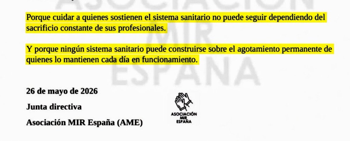 JTrostchansky's tweet photo. En España los residentes están luchando por menos agotamiento, más formación y mejores condiciones.
En Uruguay, en el marco de iniciativas legislativas recientes de un diputado se plantean medidas que pueden terminar castigándolos al final de su carrera.
Si debilitamos a quienes sostienen gran parte del sistema, el problema no es de los residentes.
Es del sistema.

Vale la pena mirar lo que está pasando afuera para no incurrir en un Uruguay en un proyecto de ley que quiere imponer obligaciones laborales , traslados y retraso en la obtención libre de su título después de años de esfuerzos.

(Abro hilo 👇)