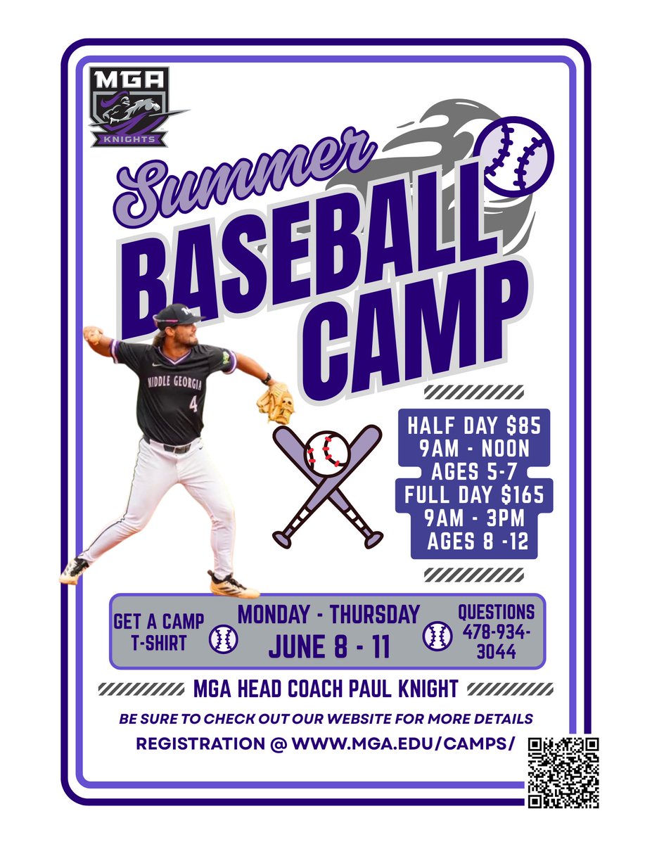MGABASEBALL's tweet photo. Baseball camp at MGA, ages 5-12, June 8-11. Register at https://t.co/9XKoMD5dsB https://t.co/4mcJNsD1GC
