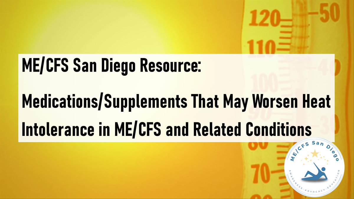 MECFSSD's tweet photo. ME/CFS San Diego Heat Guide 2026: Updated resource for managing ME/CFS heat intolerance. This page features an evidence-based medication risk guide, practical cooling strategies, &amp; tips for temperature instability: https://t.co/4W1WYHt7wP (website &amp; PDF) https://t.co/TZYdfHHUFV