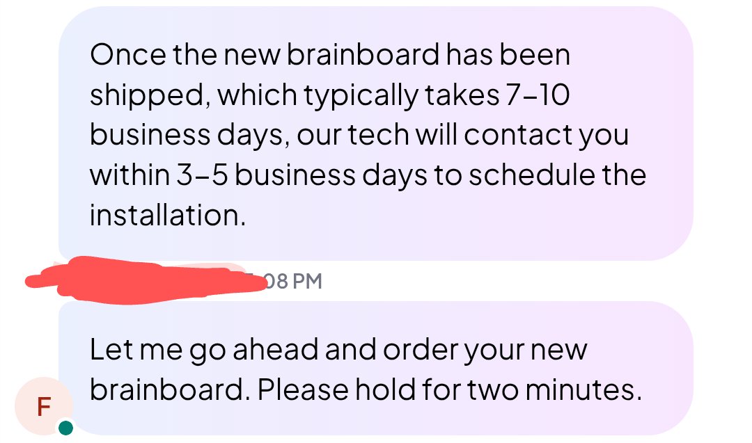 OptimusTom's tweet photo. Big YIKES @NordicTrack @iFit 

Get the device 5/12

Still not working after weeks of troubleshooting 5/26

Now another 10-15 business days (3+ weeks) of it being unusable??

Maybe we can use it by the time Christmas hits 🙄

Thanks for nothing, never buy a NordicTrack device https://t.co/wOEs52i9iM