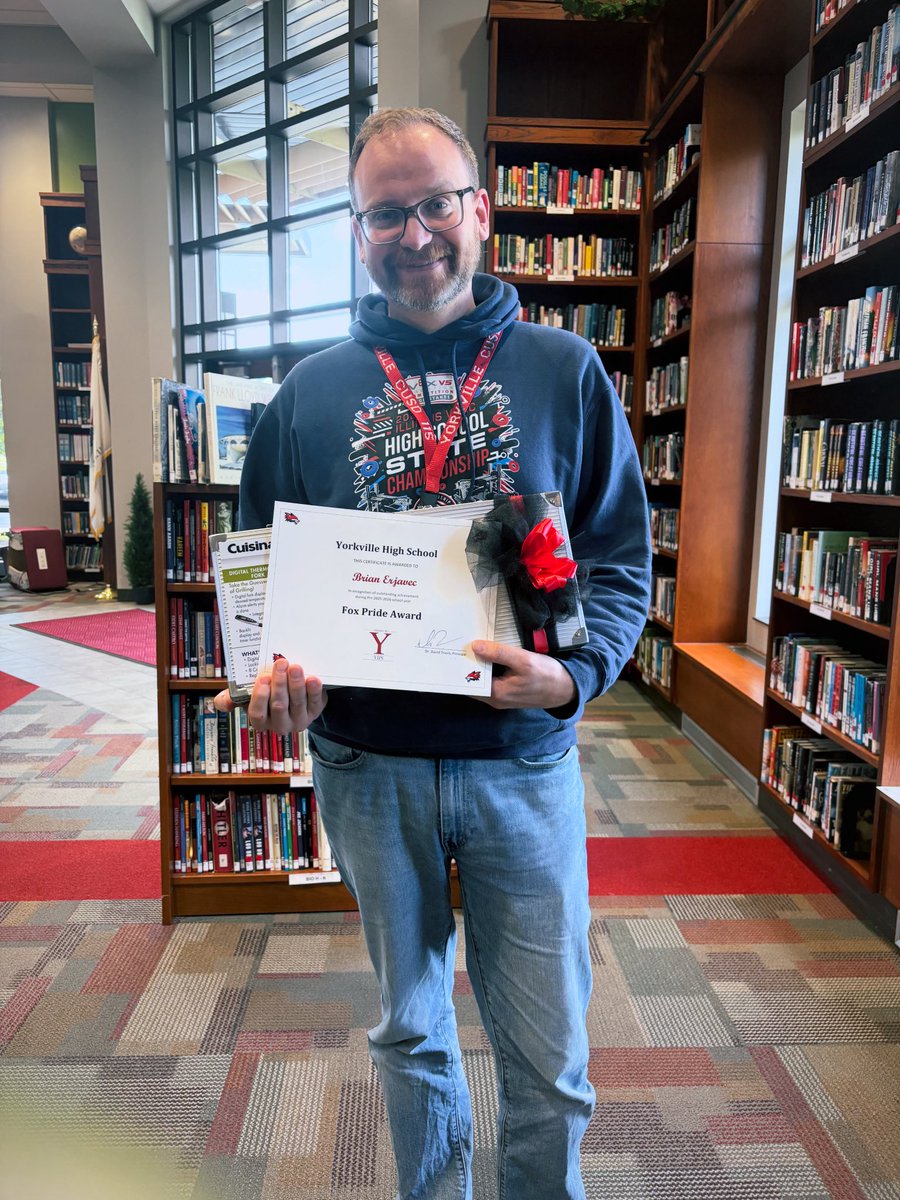 YHSAppliedMath's tweet photo. Each year, Yorkville High School recognizes outstanding faculty or staff member that truly possesses all the fine qualities of a Fighting Fox by going that extra mile above and beyond their job for Yorkville High School students and/or fellow Fox staff members. https://t.co/Un4IMfPfOL