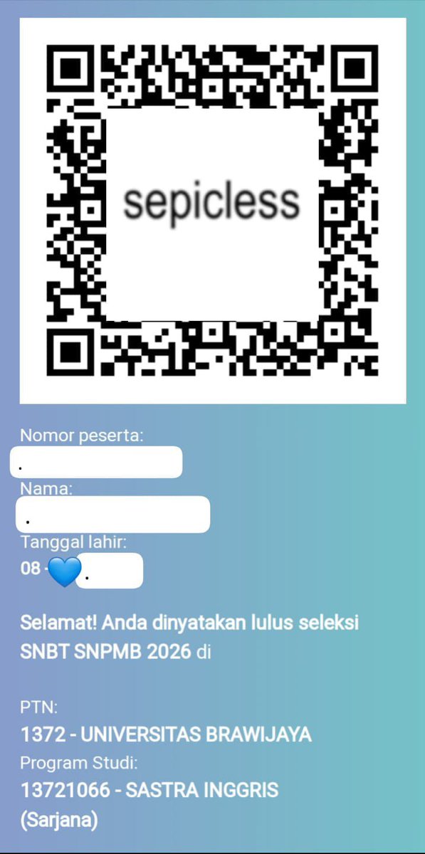 BanuAbdull28162's tweet photo. FINALLY SETELAH GAP YEAR 1 TAHUN😭😭😭 akhirnya lolos juga sumpah masih gak nyangka banget, aku awalnya ngerasa minder pas ngerjain dan juga pas mau buka setakut itu cuy sama hasilnya, takut memori lama terulang kembali tapi ternyata keterima.
Thanks UB 💙
#ub
#snbt
#sasing https://t.co/rwozvHcPWH