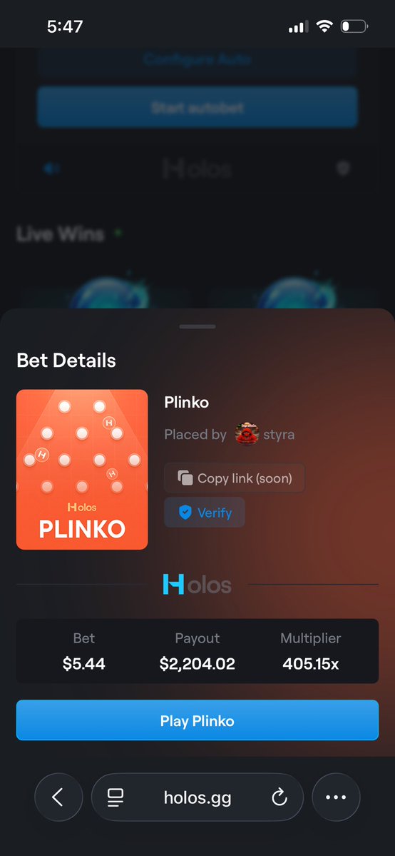F_styra's tweet photo. Holy fucking smack .. 

Everyone knows I’ve been CHASING this 400x 

I’m just glad we were on $5 balls when we smacked it 😂🚀🪩

GREAT JOB @holosgg on your house games , best by far! 💰 

Let’s do a giveaway 🎉 

• SIGN UP https://t.co/yWOioJoMb6

• LIKE AND RT TO ENTER 🚪 https://t.co/szraS1lQEq