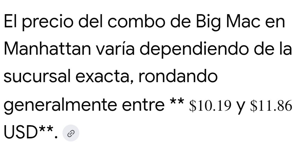 EstevezIrving's tweet photo. @LeonelFeliz6 @ruddyjayson @YankeeRD13 @sergiocarlo @DGii Ni en las bodegas un luche cuesta 5.99 esos tiempos pasaron hace años. La gente hablando SICA en las redes se creen q nadie ha vivido o visitado NYC. Fijate un BiG Mac cuanto cuesta, imagínate un lunche completo. https://t.co/78wCHYJ4S1