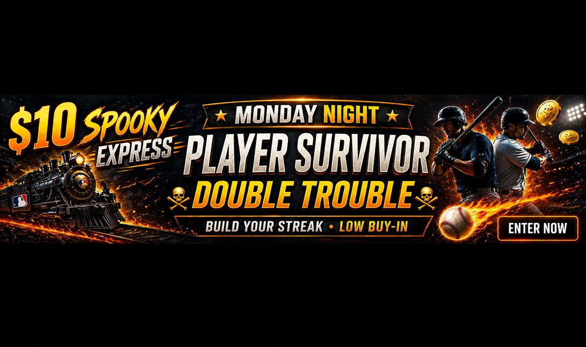 FightOnSpooky's tweet photo. 💥 NEW CONTEST FORMAT ⚾🔥

$10 Spooky Express MLB Hit Streak Double Trouble Survivor 🚂🔥

👉 Enter now:  https://t.co/s0JGegiWfv

⚾ Pick TWO hitters 
⚾ Both must record a hit 
⚾ Survive and advance 
⚾ Faster pace • Bigger sweat • Bigger prizes
(June 1, 2026)

📊 View All Spooky Express Contests 👉 https://t.co/JgCmCtfkPj
⚾🏀🏈⛳️🏒

@splashsports @SpookyExpress

📲 Free Telegram Group https://t.co/0q0mEaIcq9

#MLB #SplashSports #SpookyExpress #MLBContest