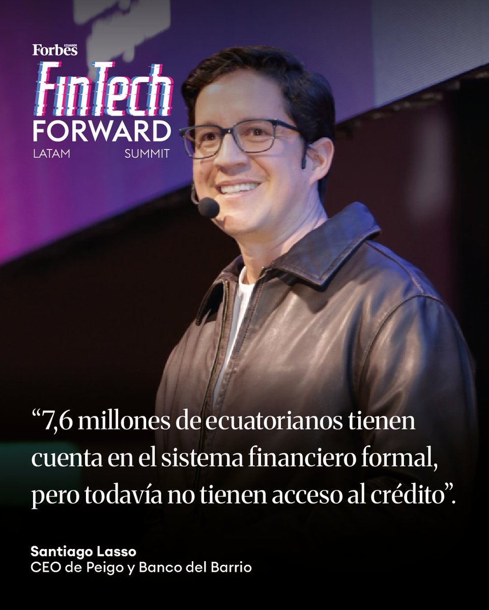forbesecuador's tweet photo. 📣 Santiago Lasso (@LassoSX), CEO de @peigo_ec y Banco del Barrio, participó en el summit #FintechForward, y comentó que en el futuro próximo habrá una proliferación de fintechs en el país. Además, compartió cifras sobre cómo el producto de Peigo ayuda a que los jóvenes comiencen su historial laboral.
#ForbesEcuador #eventos #fintech #negocios