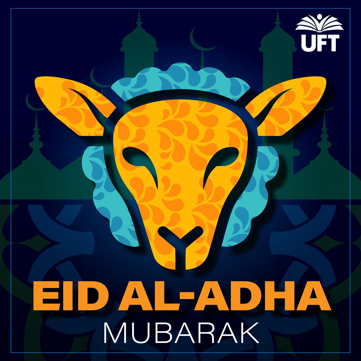 UFT's tweet photo. Eid Mubarak to our Muslim members and their families observing Eid al-Adha! https://t.co/d1XhWx2HGq