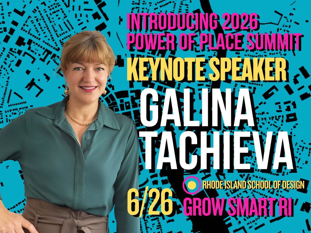 GrowSmartRI's tweet photo. As part of her Power of Place keynote address, Galina Tachieva will point to examples of sprawl in Rhode Island and suggest ways to transform the spaces.

Join us on the RISD campus in Providence on Friday, 6/26. Register now for early bird Summit pricing!
https://t.co/hh9YaDDQg8 https://t.co/V9pMwTvqli