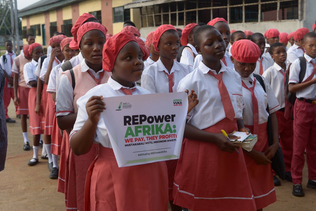 questforgdf's tweet photo. Celebrating Africa Day in the Week of Afrika Vuka:
Africa's future must be powered by clean, affordable, and people-centred energy. 
#AffordableEnergyIsAHumanRight #AfrikaVuka #REPowerAfrika #AfricaDay2026
@AfrikaVukaNet @350Africa @stopEACOP @Polluters_Out https://t.co/jnLy253wFA