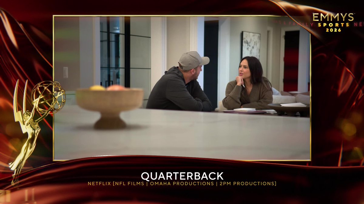 sportsemmys's tweet photo. The #SportsEmmys Award for Outstanding Sports Documentary Series: Serialized goes to Quarterback (@netflix). https://t.co/p1a5mzOCP7
