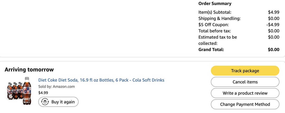 DataLoverDrops's tweet photo. FREE 6 PACK OF COKE FREE 6PK OF COKE FREE 6 PACK OF DIET COKE  Click the link then add anything under $5 to cart  Free Shipping w/Amazon Prime

https://t.co/BeM3bVUJUa https://t.co/KMFCWXGJMD