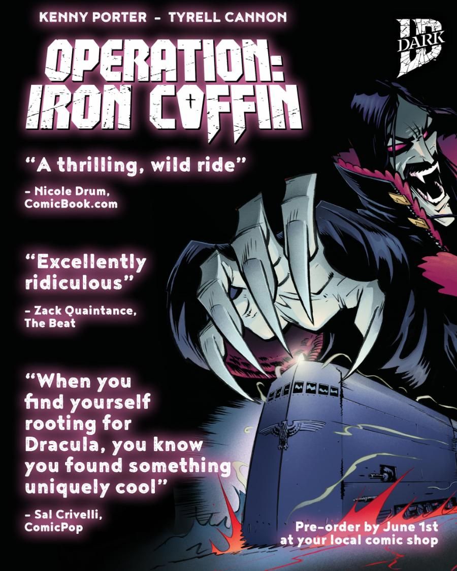 FanboyFactor's tweet photo. Dracula Battles Nazis in the Acclaimed Action-Horror OPERATION: IRON COFFIN @IDWPublishing @KenBlakePorter @TCannonComics #dracula https://t.co/G3RbJbTMji https://t.co/e3KagV0Jnf