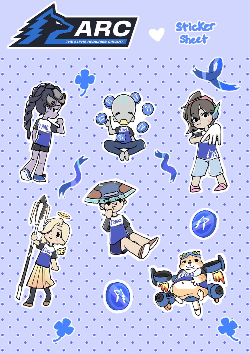 Calic0_ow's tweet photo. Sticker sheet commission for @ARCTheLeague!! Come check out the next matches!! 
#overwatch #commission https://t.co/9TYOdNaBEa