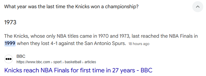 Comickid15's tweet photo. @BTCBabyBull @nyknicks Weren't you guys tanking for the #1 draft pick a few years ago?  Congrats, you beat a team who won a title a decade ago while your last title was seen on TVs with little dials on the side and a fuzzy reception... Stop talking trash and be ready for the finals. https://t.co/EahhWjbbBZ