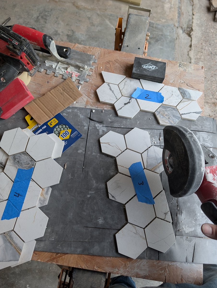 JustinBonz's tweet photo. The wet saw is overrated. https://t.co/oKPK2PnAAn