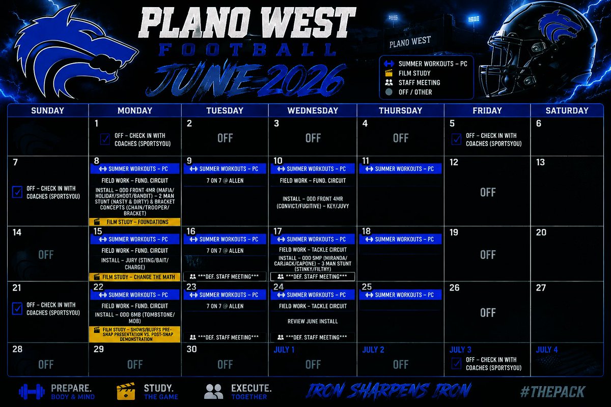 CoachGower's tweet photo. Using AI as a tool to improve our calendars/graphics &amp; overall communication with staff/athletes. The potential is remarkable &amp; a way to streamline processes/elevate how we teach/share information.  

It’s NOT perfect -might not be for everyone - work in progress, but it’s good! https://t.co/OzOQYv2An3