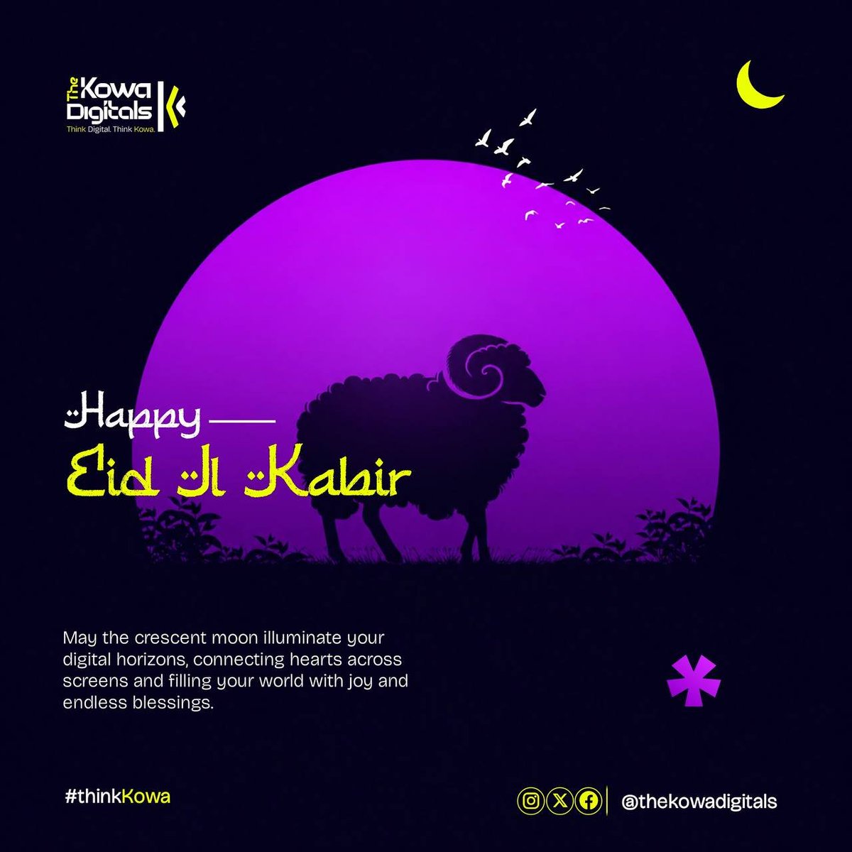 thekowadigitals's tweet photo. Eid Mubarak from The Kowa Digitals.
Wishing you peace, blessings, and a beautiful celebration with family and loved ones.
#EidMubarak #Sallah #ThinkDigital #ThinkKowa
#thekowadigitals https://t.co/cWtvOtACep