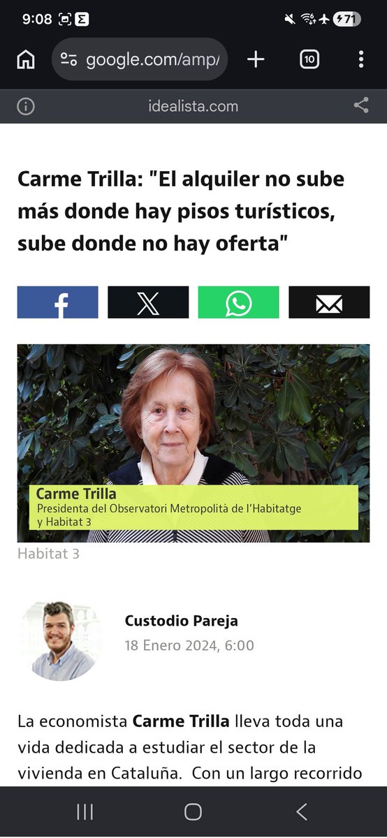 XFargas's tweet photo. L’Observatori de l’Habitatge, instrument de propaganda, diu que el topall ha baixat els preus. @RTLbcn, l’autor, i @beteve ho compren sense esperit crític, com la resta de mercenaris mediàtics.

Illa i Collboni porten anys destrossant l’oferta amb el topall, la burocràcia i el 30%. Resultat: menys pisos i Barcelona a la UCI immobiliària.

I com ha d’aixecar el cap la presidenta de l’observatori si el 2022 ja li van donar la Creu de Sant Jordi? Com ha de mossegar la mà que la premia?

La cadireta abans que la veritat. Fan falta professionals capaços, no acadèmics retirats. 
#Habitatge #Barcelona #Illa #Collboni #Colau #Beteve #TopallLloguer #beteve