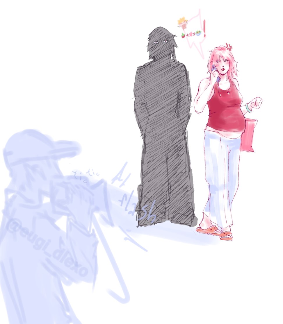 eugi_dlexo's tweet photo. imaginei esses dois tendo que lidar com paparazzi e o naruto descobrindo que durante o hiato da banda eles se casaram e estão esperando um bebê https://t.co/mCl0iFP9CH